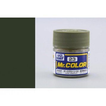 Dark Green 2 semigloss, Mr. Color solvent-based paint 10 ml / Темно-зелений 2 напівглянсові C23 фото
