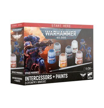 Набір фарб WARHAMMER 40000: SPACE MARINES - INTERCESSRS +PAINTS 56170101002 фото