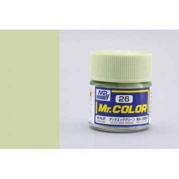 Duck Egg Green semigloss, Mr. Color solvent-based paint 10 ml. / Качине яйце зелене напівматове C26 фото