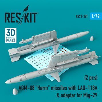Масштабна модель ракети AGM-88 "Harm" з ЛАУ-118 для Міг-29 (2 шт.) (1/72) RS72-0391 фото