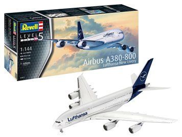 Збірна модель 1/144 літак Airbus A380-800 Lufthansa New Livery Revell REV03872 фото