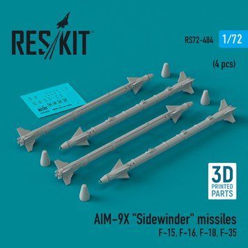 Масштабна модель Ракети AIM-9X "Sidewi nder" (4 шт.) (3D Printed) (1/72) RS72-0484 фото