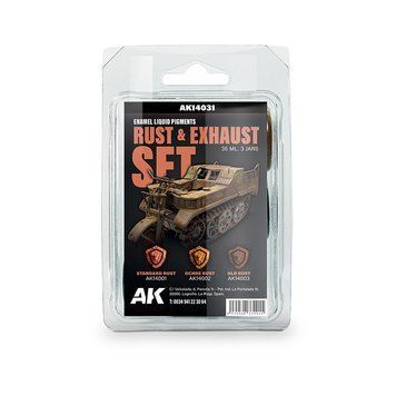 Rust & exhaust set&ndash; enamel liquid pigment \ Комплект іржі та вихлопу &ndash; рідкий пігмент AK14031 фото