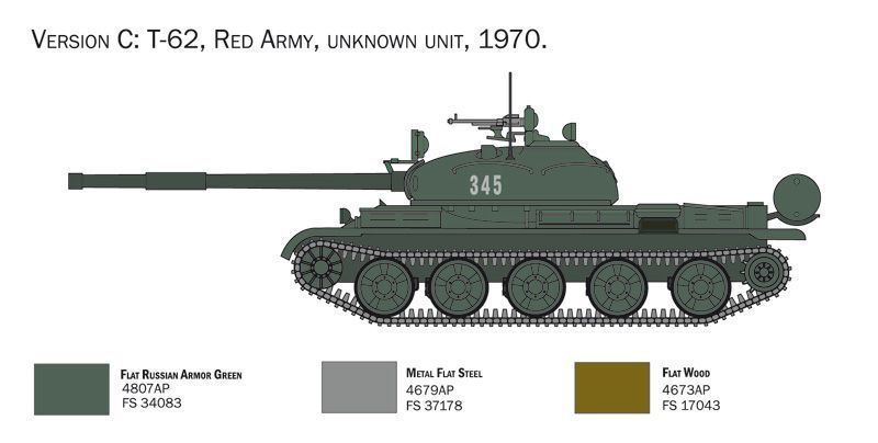 Збірна модель 1/72 Танк Т-62 IT7006 фото