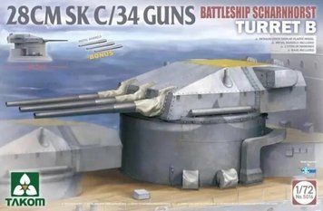 Збірна модель 1/72 Зброя Лінкор ШАРНХОРСТ Turret B 28 CM SK C/34 Takom 5016 TK5016 фото