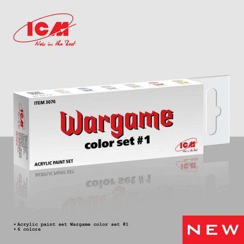 3076 ГП Набір акрилових фарб "Wargame Color Set 1 ICM3076 фото