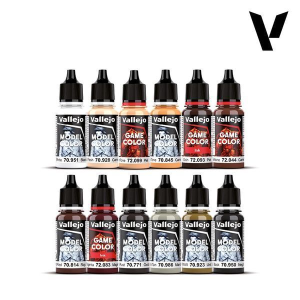 Набір акрилових фарб Game Color + Model Color з мініатюрою Універсальний (Game Color Essential Paint VAL 72201 фото
