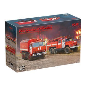 Збірна модель 1/35 Набір Пожежні автомобілі України ICMDS3527 фото