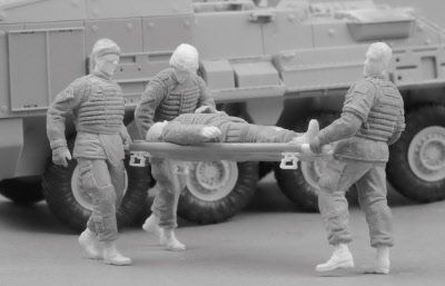 Збірна модель фігур сучасна армія США &ndash; бригада швидкої допомоги на ношах TR00430 фото