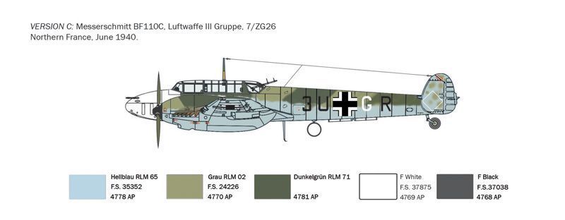 BF 110C ZERSTORER MILITARY AIRPLANE 1941 IT049 фото