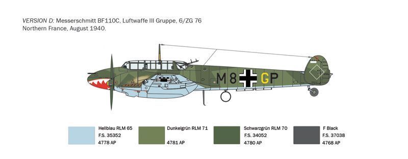 BF 110C ZERSTORER MILITARY AIRPLANE 1941 IT049 фото
