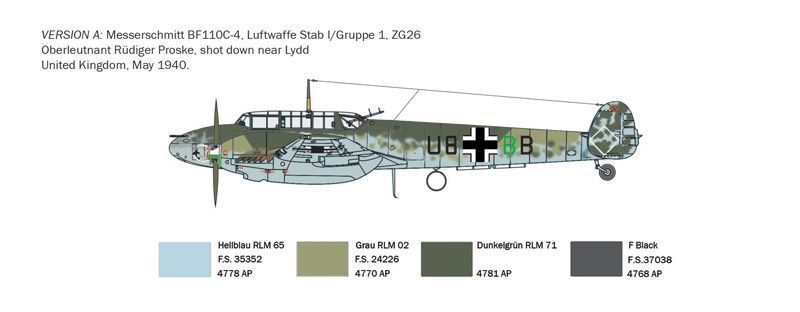 BF 110C ZERSTORER MILITARY AIRPLANE 1941 IT049 фото