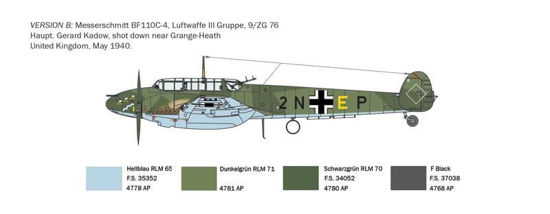 BF 110C ZERSTORER MILITARY AIRPLANE 1941 IT049 фото