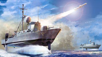 Збірна модель американського військового корабля USS Pegasus PHM-1 HB82005 фото