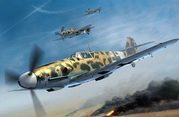 Збірна модель німецького винищувача Messerschmitt Bf 109G-2/Trop TR02295 фото