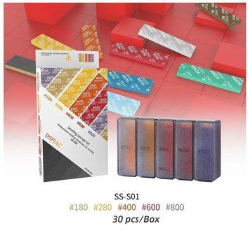 Набір гнучких брусків 180&ndash;800 грит, 30 шт (#180~#800 SANDING SPONGE 30PCS) Dspiae SS-S01 SS-S01 фото