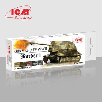 Набір акрилових фарб для Marder I німецької бронетехніки. ICM3003 фото