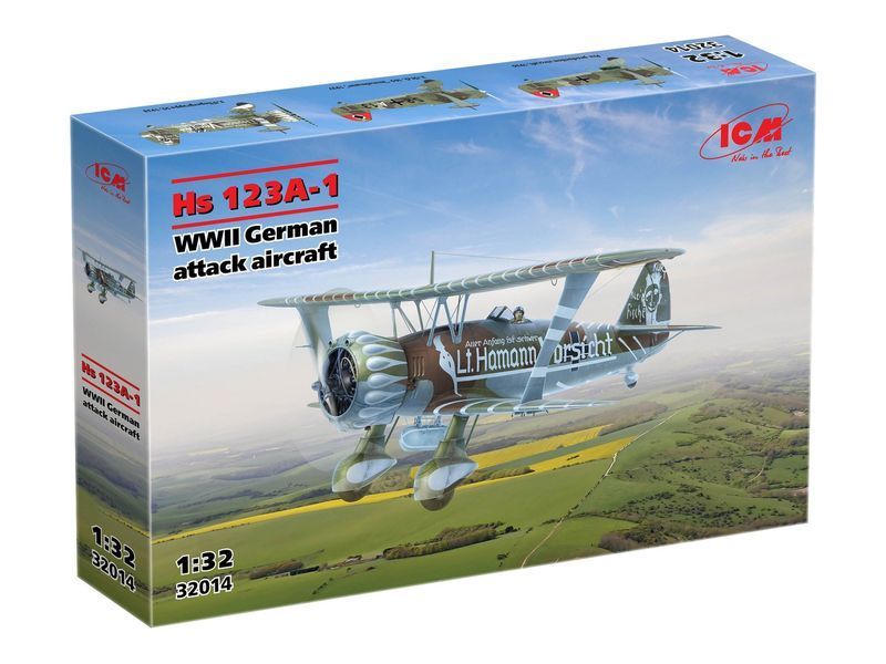 Збірна модель ICM 1/32 Hs 123A-1, німецький штурмовик 2 СВ (32014) ICM32014 фото
